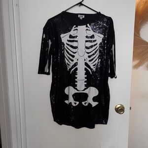 Tipsy Elves Black Dress with Skeleton Design